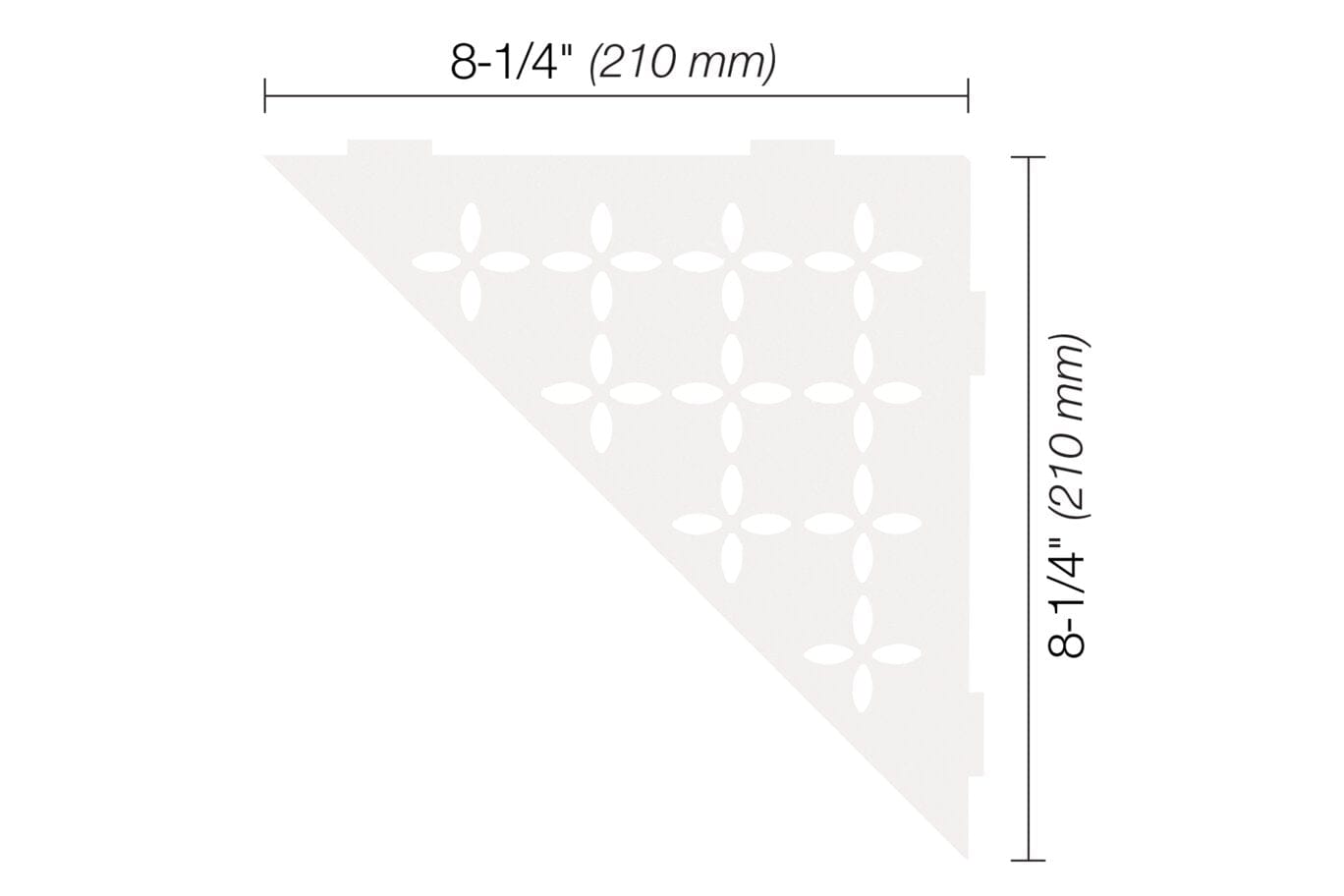 Wall Shelf Schluter® SHELF-E - Floral - Triangular Corner Shelf Schluter