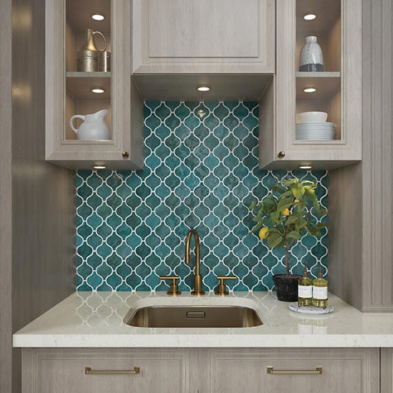 Wall Tile Daltile - Mesmerist - Mystique 3x3 Arabesque Mosaic Daltile