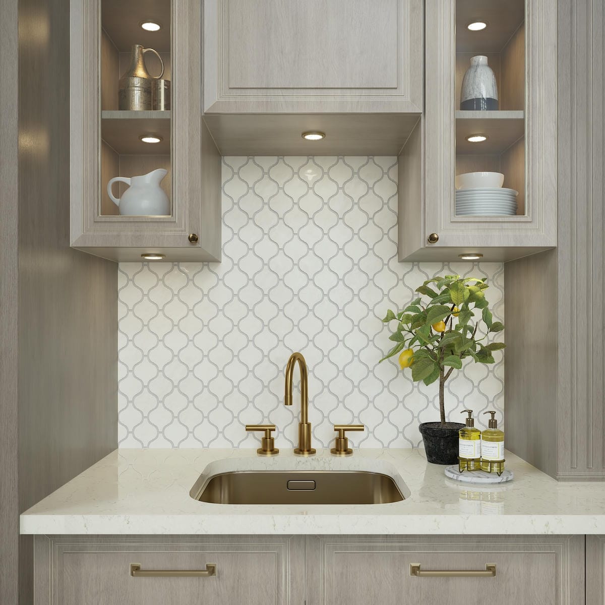 Wall Tile Daltile - Mesmerist - Spirit 3x3 Arabesque Mosaic Daltile