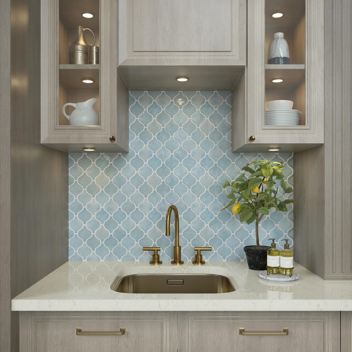 Wall Tile Daltile - Mesmerist - Whimsy 3x3 Arabesque Mosaic Daltile