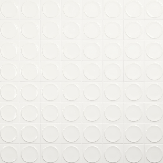 Wall Tile Daltile - Nu Bare - Powder - Circle - Tile - 4" x 4" Daltile