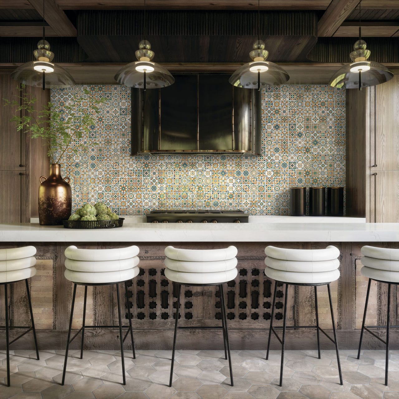 Wall Tile Marazzi - Cotto Revival - Marbella Square 4x4 Deco Wall Tile Marazzi