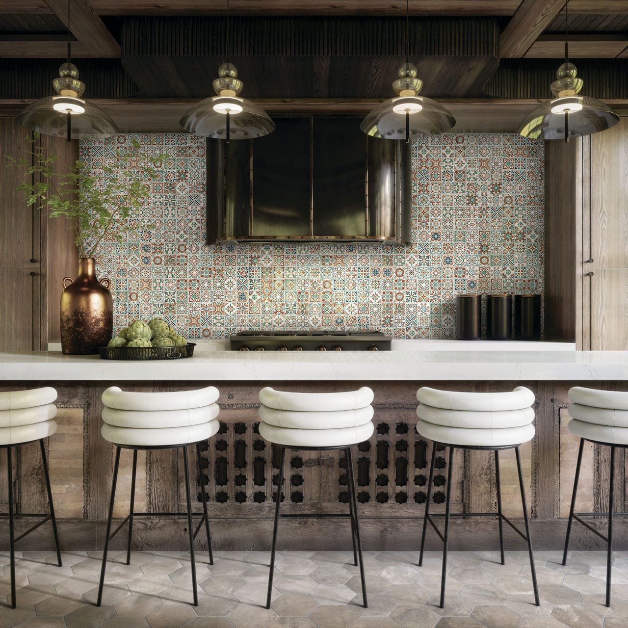 Wall Tile Marazzi - Cotto Revival - Valencia Square 4x4 Deco Wall Tile Marazzi